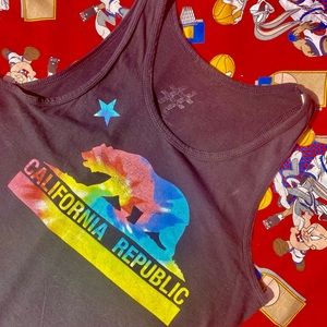 California Republic Tie-Die Black Tank